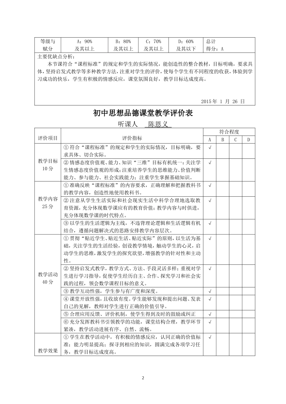 小学数学2011版本小学四年级乘法和连除的简便运算--观评记录_第2页