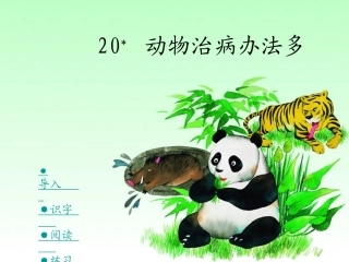 湘教小学语文三上《20动物治病办法多》[黄建辉]【县一等奖】优质课课件