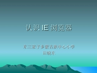 认识IE浏览器