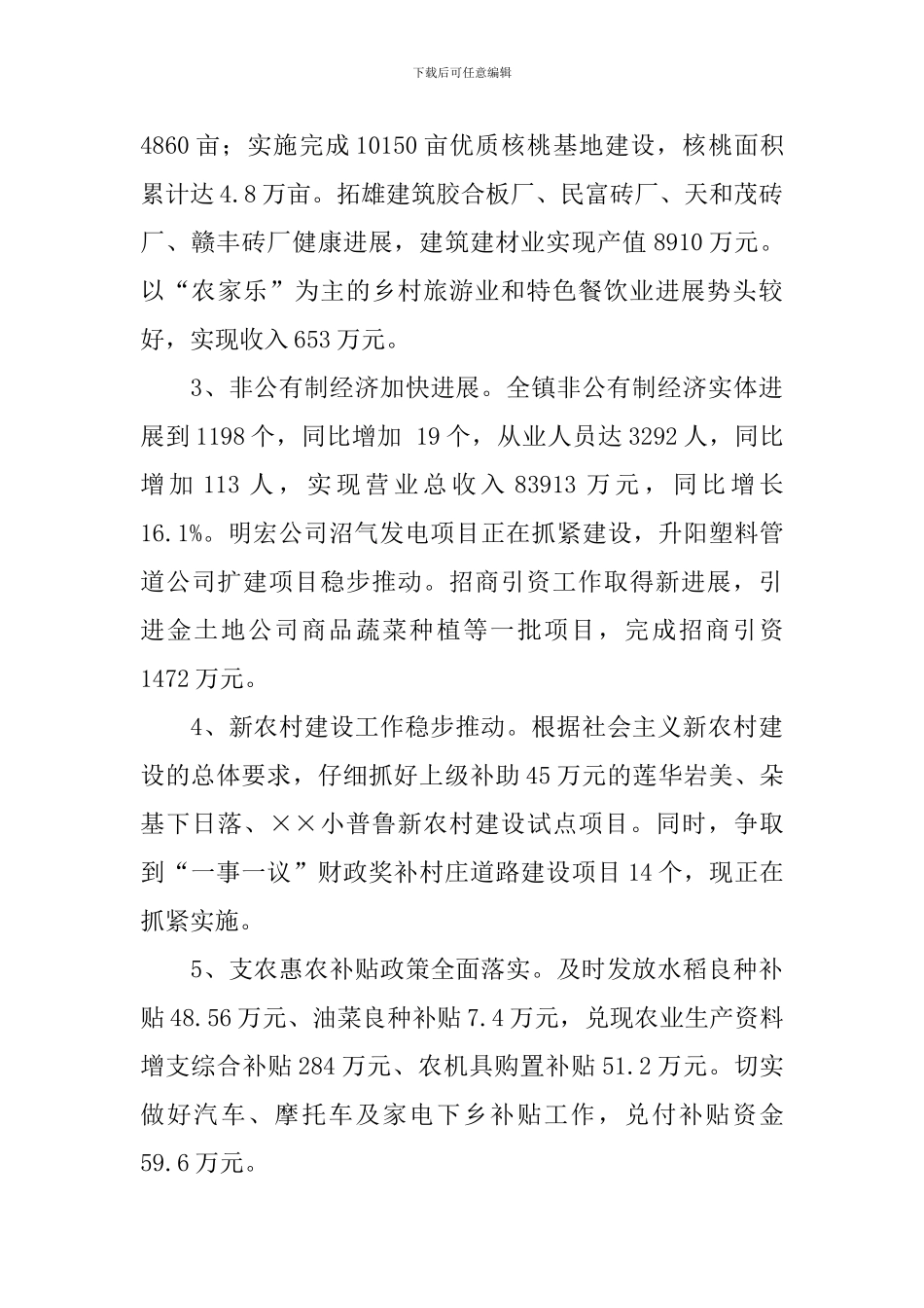 乡镇人代会镇长工作报告_第3页