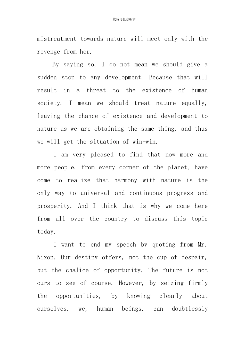 著名英语演讲稿：the-Big-Family-of-Nature_第3页