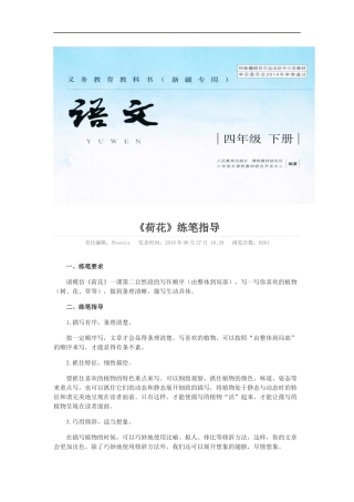 【素材】《荷花》-练笔指导---(人教新疆专用)-1