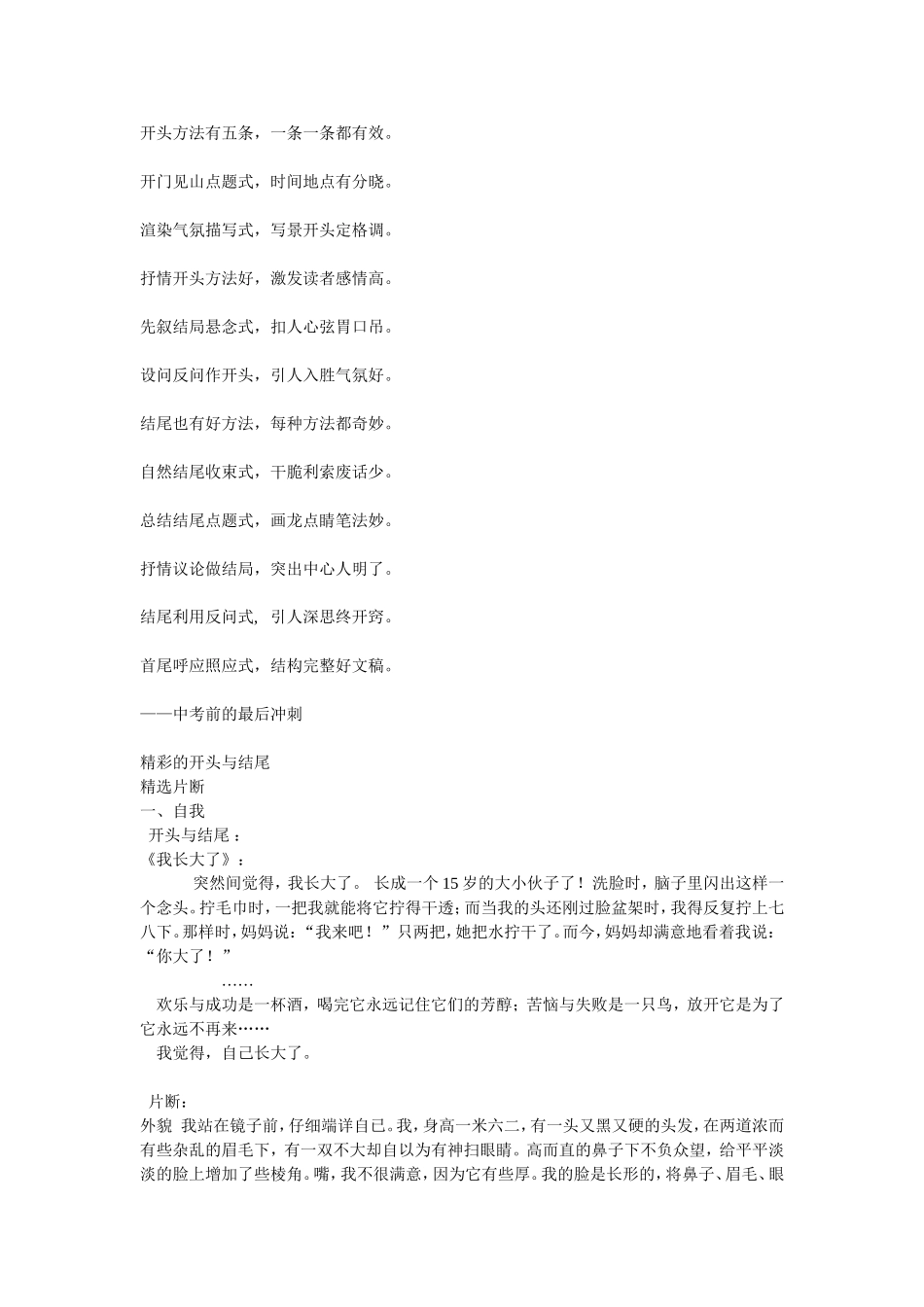 作文的开头和结尾的写法_第3页