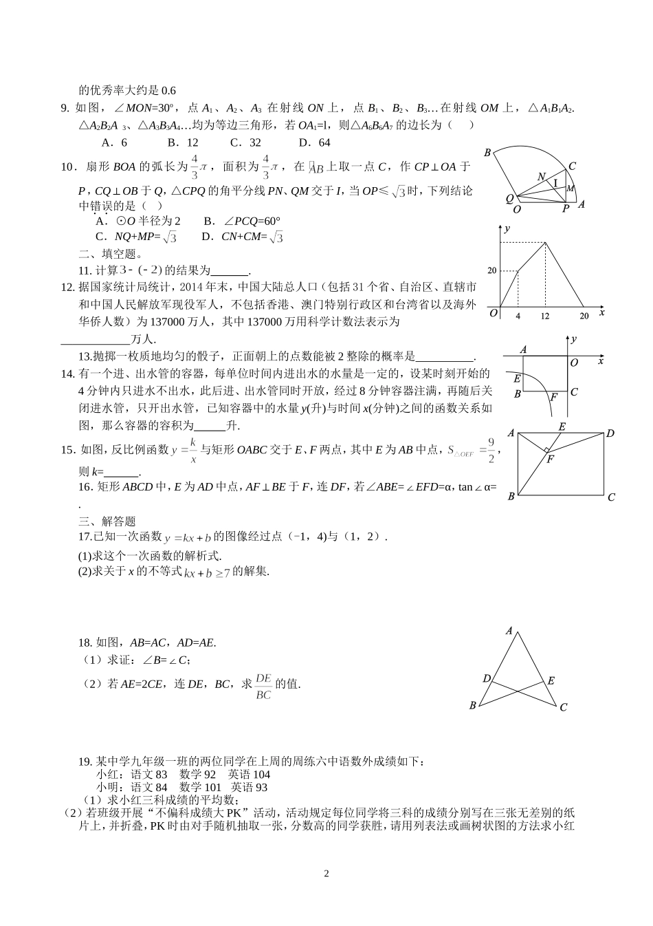 数学模拟试卷_第2页