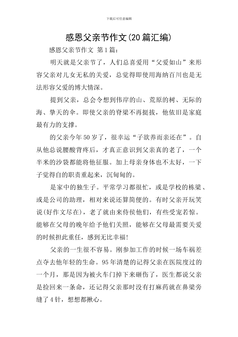 感恩父亲节作文_第1页