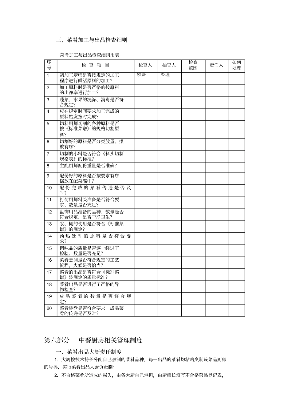 厨师长管理检查细则_第3页