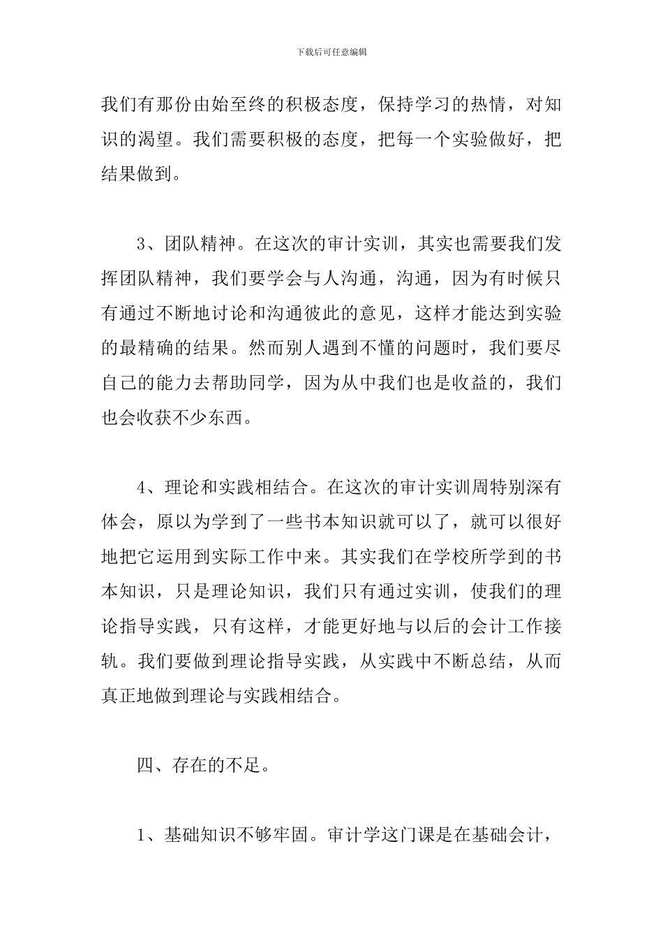 审计实训心得体会专题_第3页