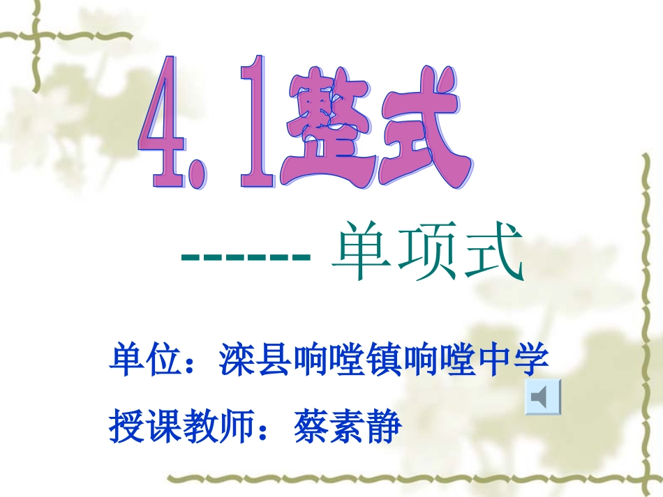 4.1整式——单项式_第1页