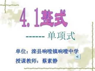 4.1整式——单项式