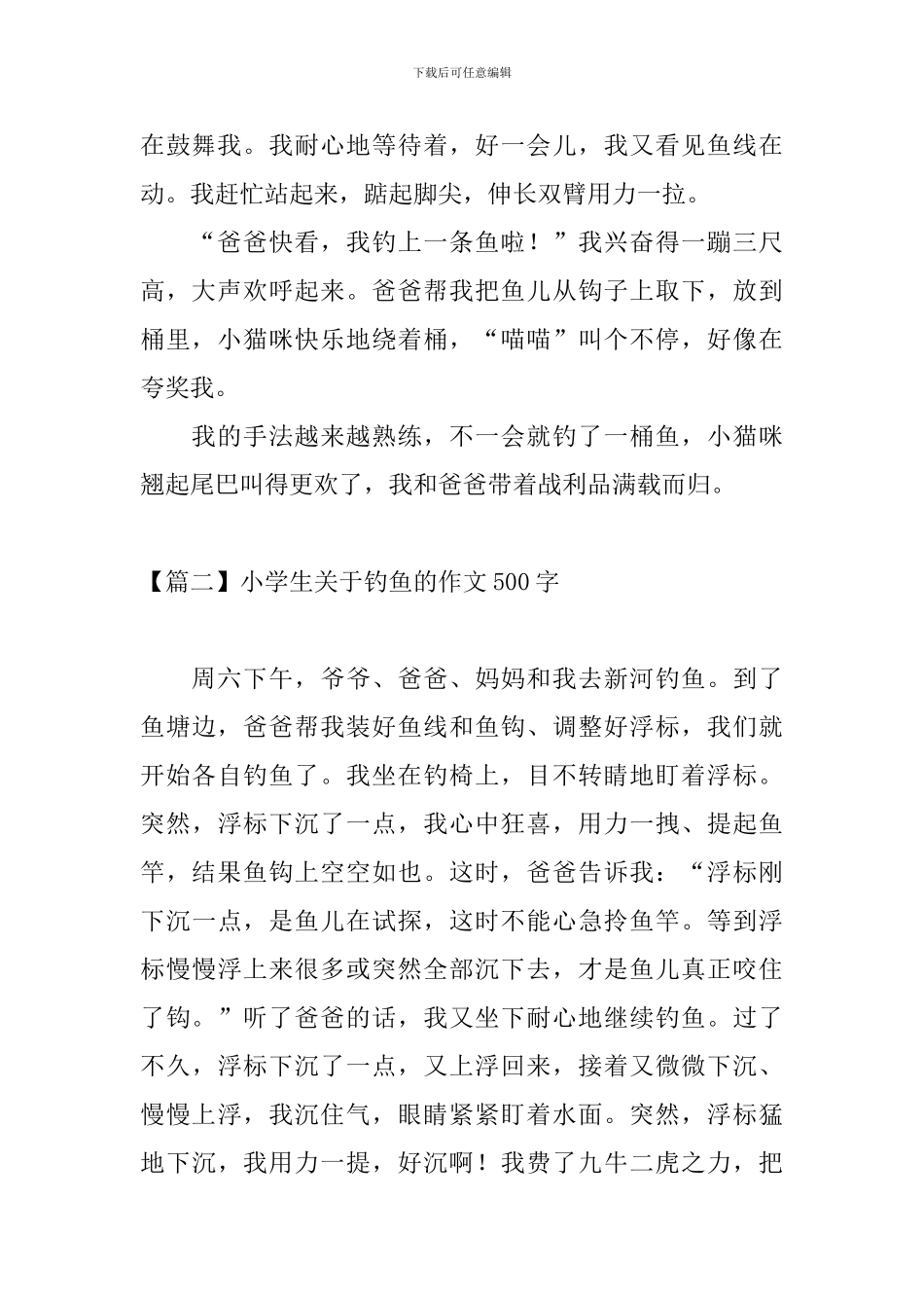 小学生关于钓鱼的作文500字_第2页
