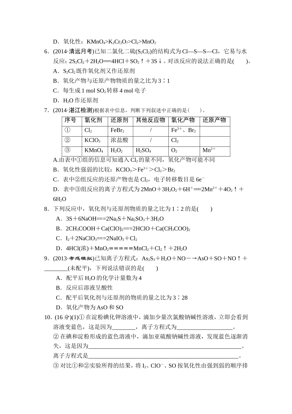氧化还原反应中的基本概念和规律_第2页