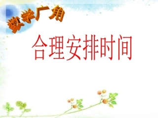 合理安排时间(2)