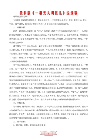 教科版《一群光头男孩儿》说课稿