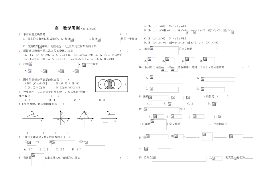 集合与函数概念测试_第1页