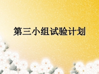 第三小组试验计划
