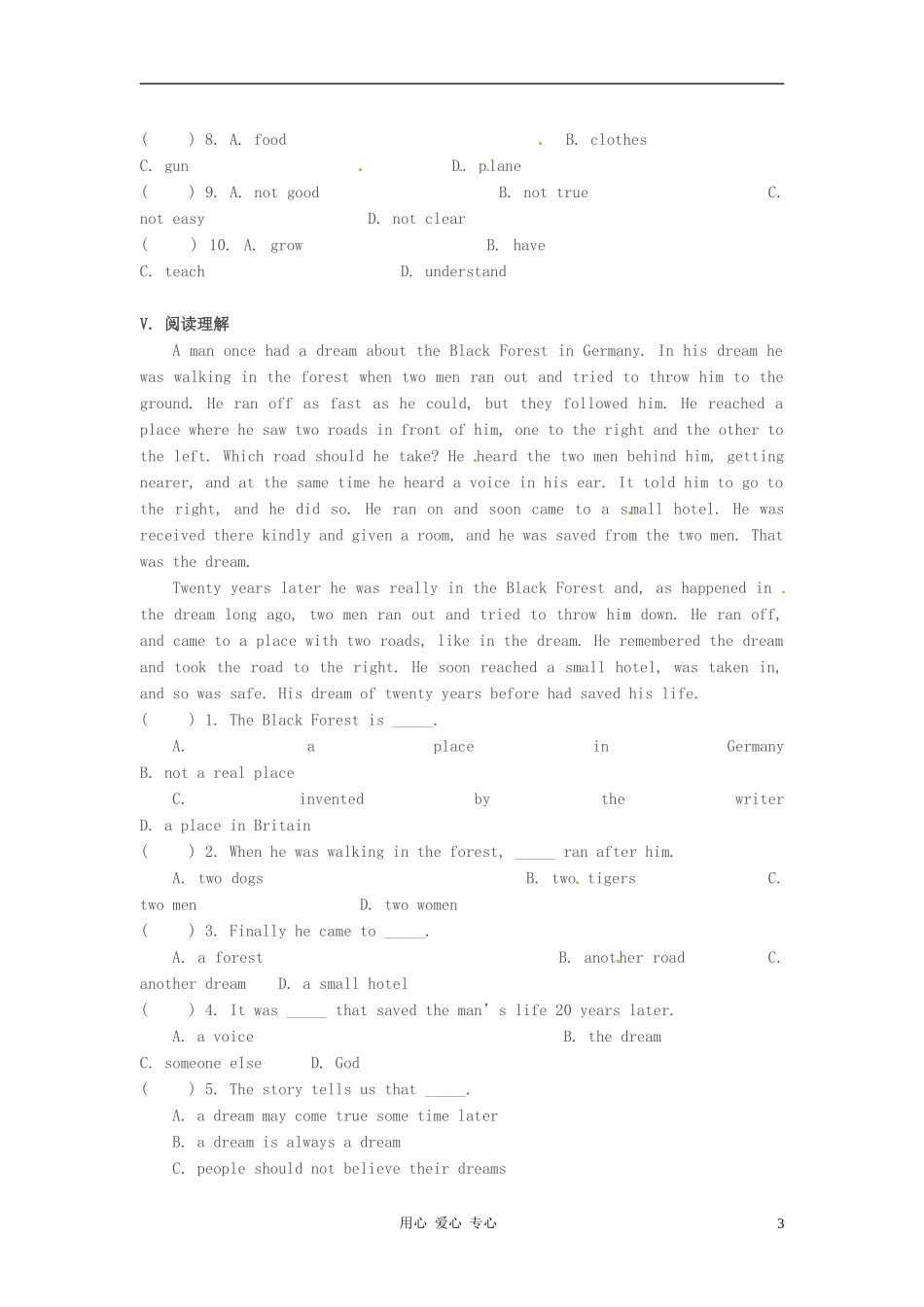 九年级英语上册-Chapter-5-Fishing-with-birds-Reading-1同步试题-上海牛津版_第3页