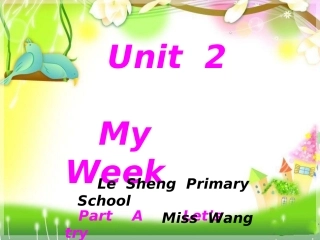 pep新版五年级上册Unit-2-My-week-A.-Let's-talk