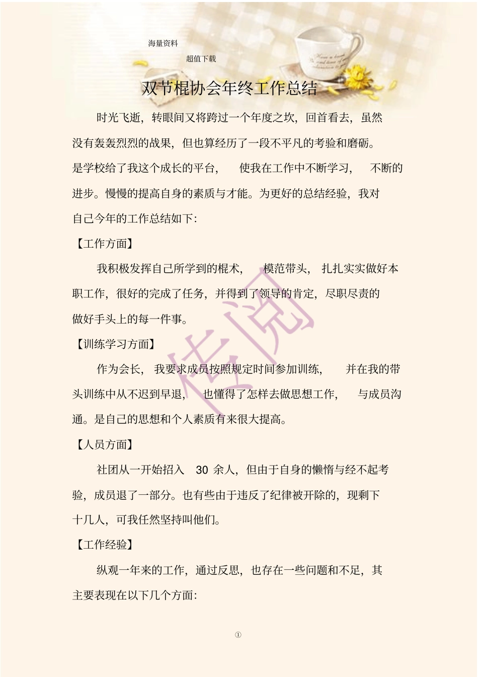 双节棍协会年终工作总结_第1页