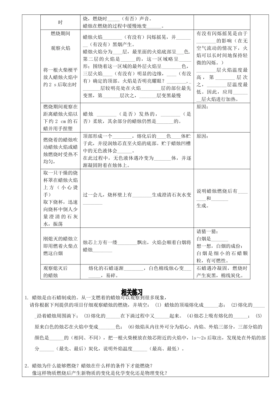 九年级化学上册 第一单元 走进化学世界教案 （新版）新人教版_第3页