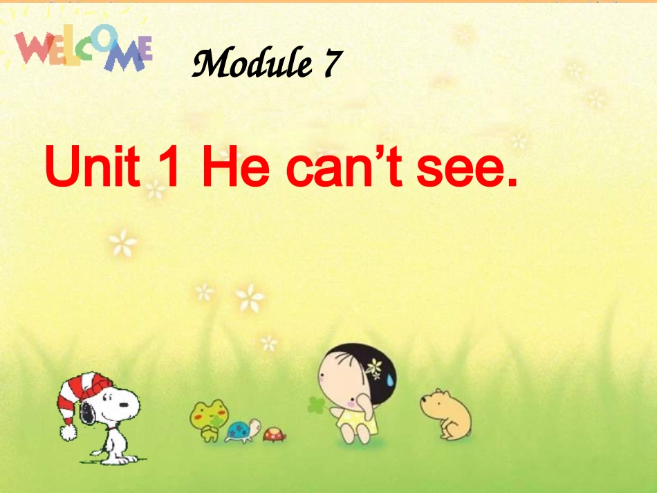 外研版小学英语五年级上册Module7Unit1He-can't-see._第3页