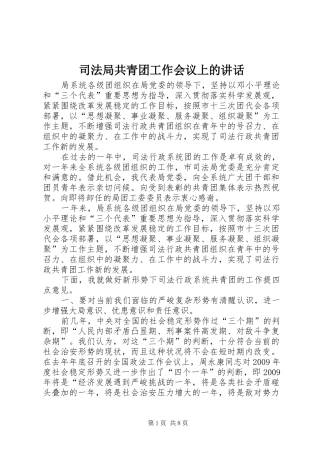 司法局共青团工作会议上的讲话发言