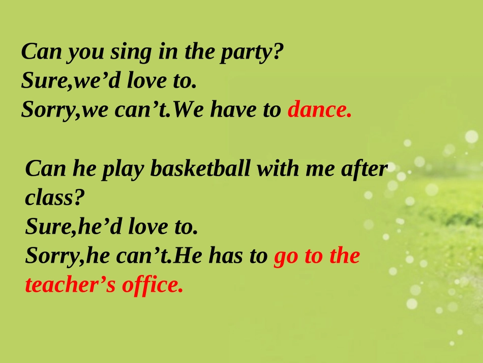 新疆石河子市第十六中学八年级英语上册《Can-you-come-to-my-party》课件-北师大版_第3页