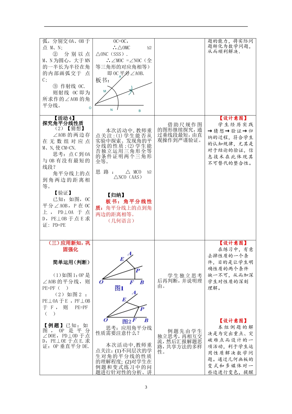 15.4角的平分线教学设计.4角的平分线--袁保玉_第3页