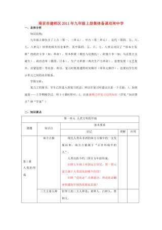 江苏省南京市建邺区2011年九年级历史上册集体备课汇编 岳麓版