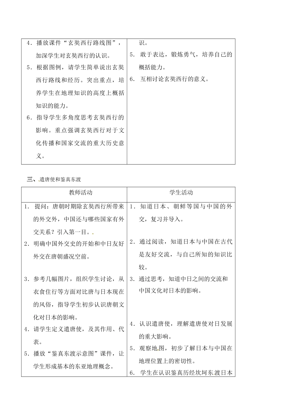 七年级历史下册 1.6《开放与交流》教案北师大版_第3页