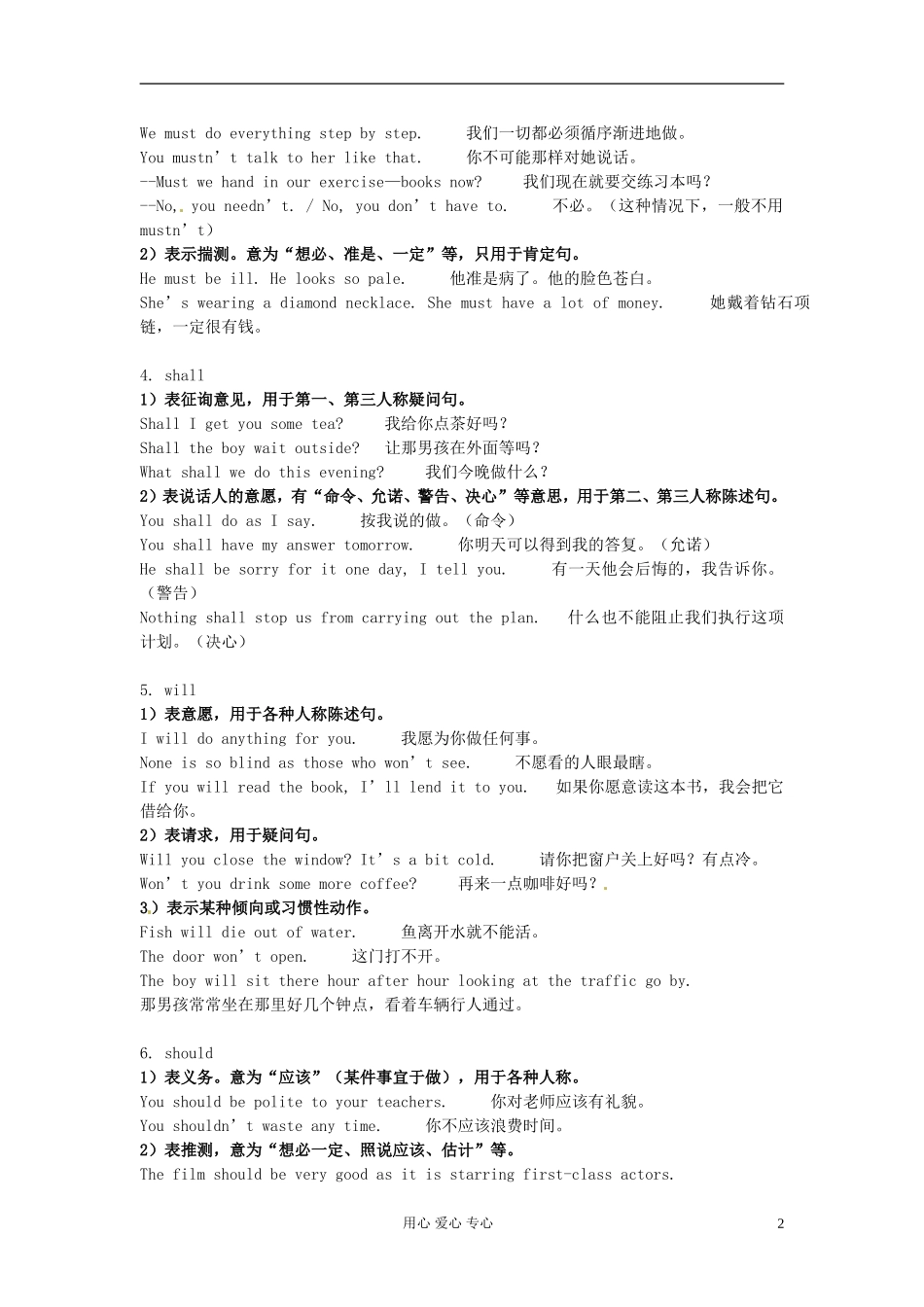 新疆泽普二中高三英语-情态动词复习教案_第2页