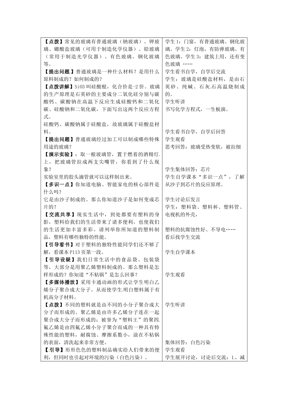山东省文登市高村中学2012年秋九年级化学上册《第二节 化学与材料研制》教案 新人教版_第2页