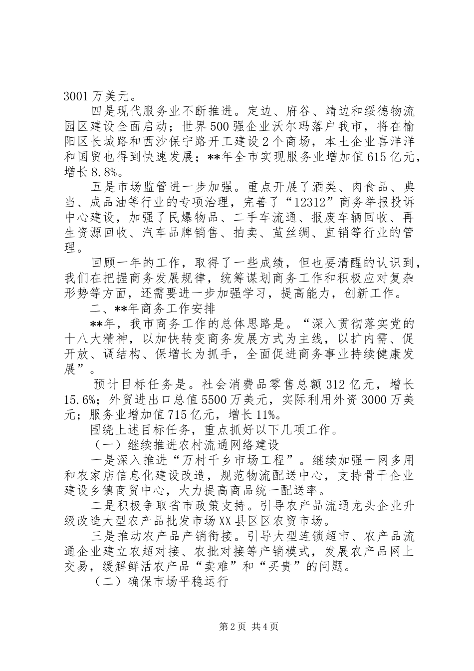 商务工作座谈会讲话发言_第2页