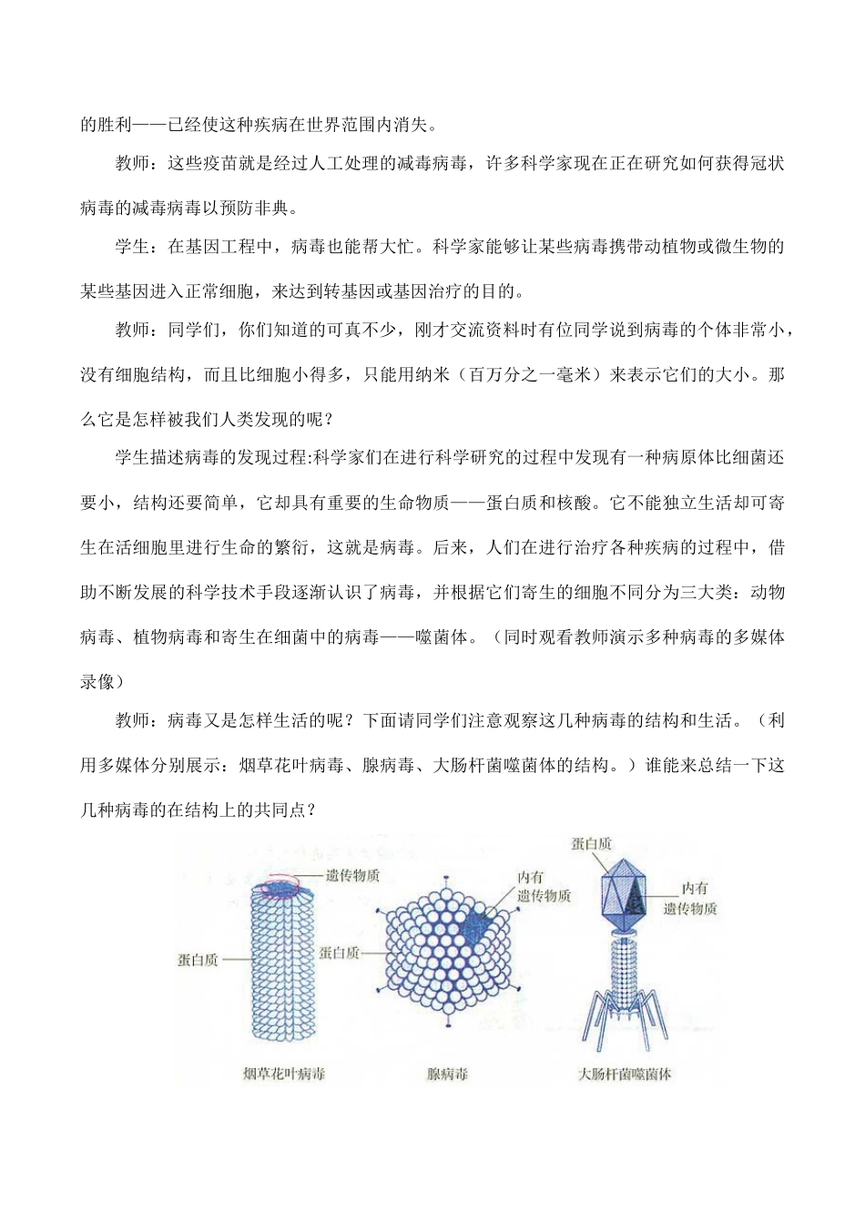 七年级生物没有细胞结构的微小生物--病毒新人教版_第3页