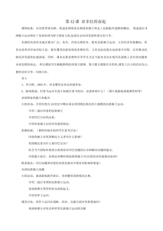 新人教版九年级历史下册第12课  亚非拉的奋起教案