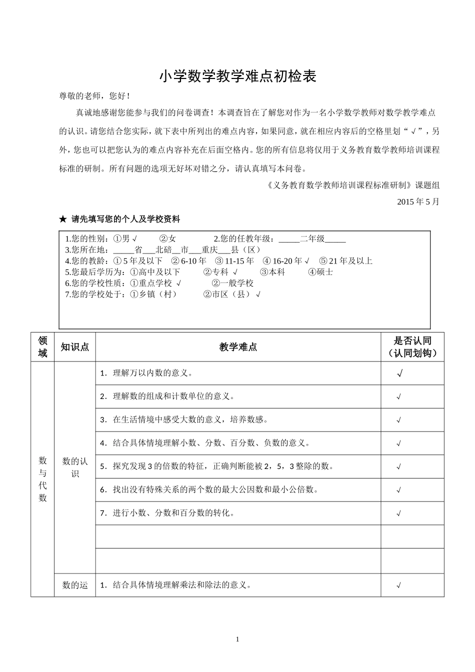 2小学数学教学难点初检表_第1页