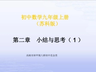 2011课标苏科版九数圆小结与思考