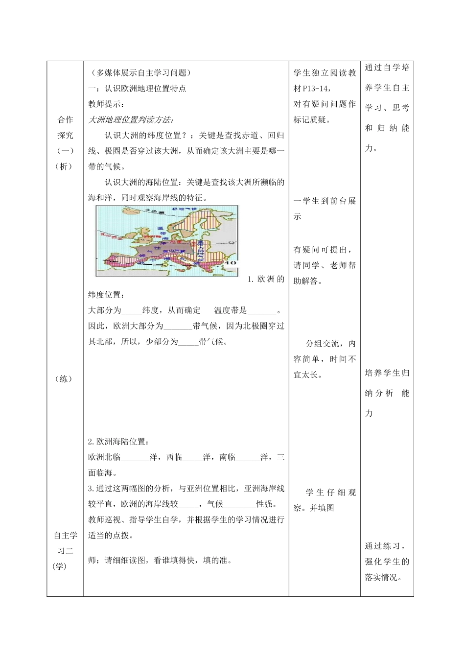 七年级地理下册 第六章活动课 认识欧洲教学设计 （新版）商务星球版-（新版）商务星球版初中七年级下册地理教案_第2页