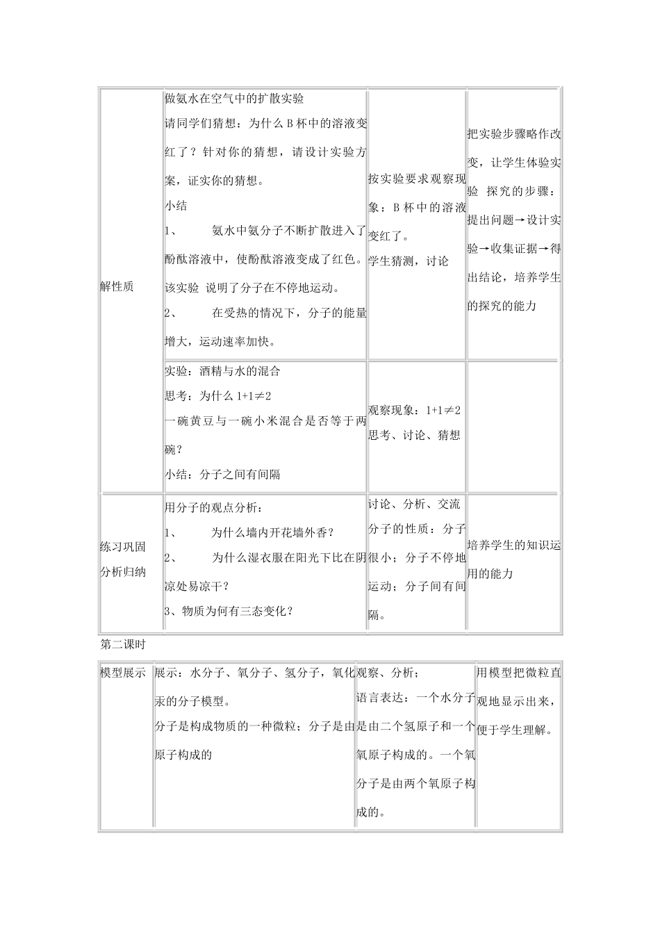 九年级化学 3.2分子和原子教案 人教新课标版_第3页