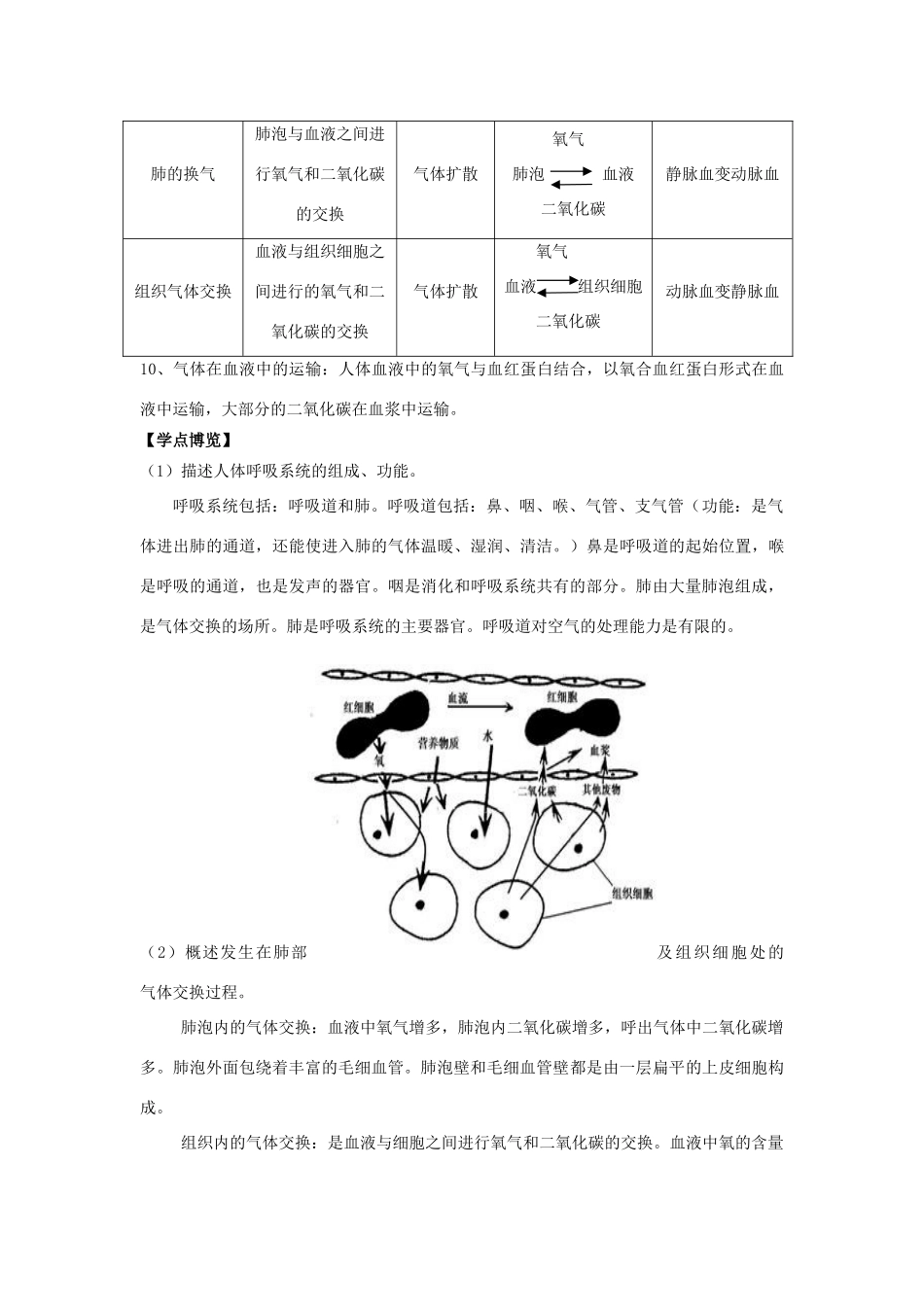 七年级生物下：第4单元第10章人体的能量供应复习教案（北师大版）_第2页