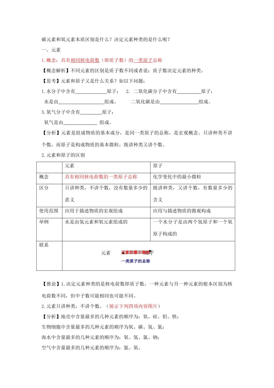 九年级化学上册 元素教案 人教新课标版_第2页