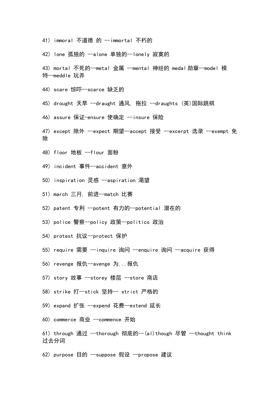 英语学习中最容易拼错的140组单词_第3页