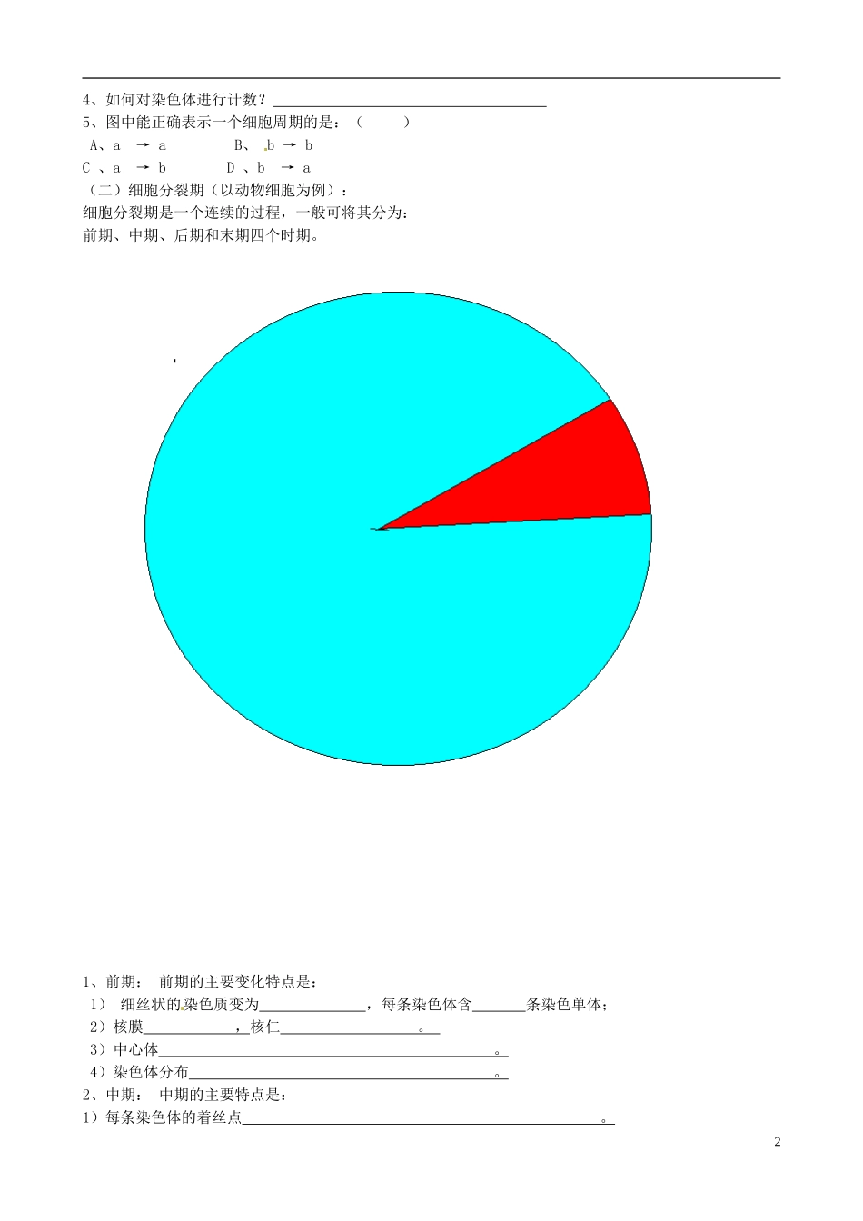 江苏省徐州市王杰中学高中生物 细胞增殖学案 苏教版必修1_第2页