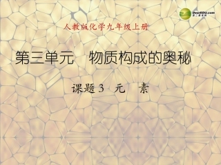 天津市梅江中学九年级化学上册 第三单元 物质构成的奥秘 课题3 元素课件 （新版）新人教版