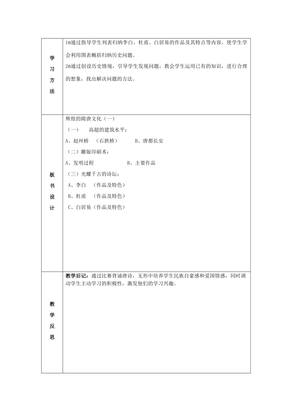 七年级历史下册 第7课 辉煌的隋唐文化（一）教案 新人教版_第2页