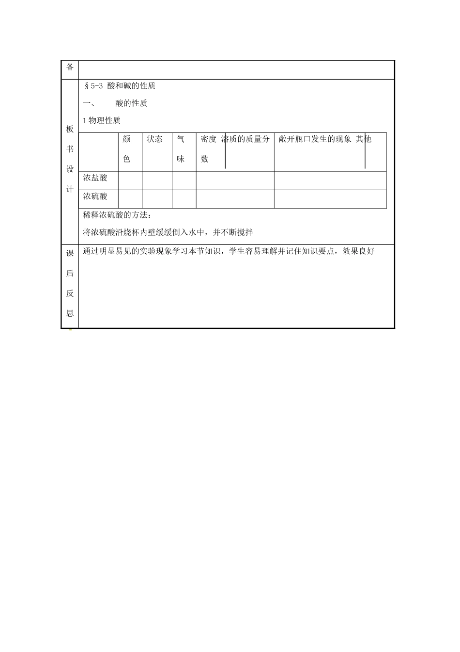 九年级化学 第五单元第三节 酸和碱的性质教案（第一课时） 鲁教版_第2页