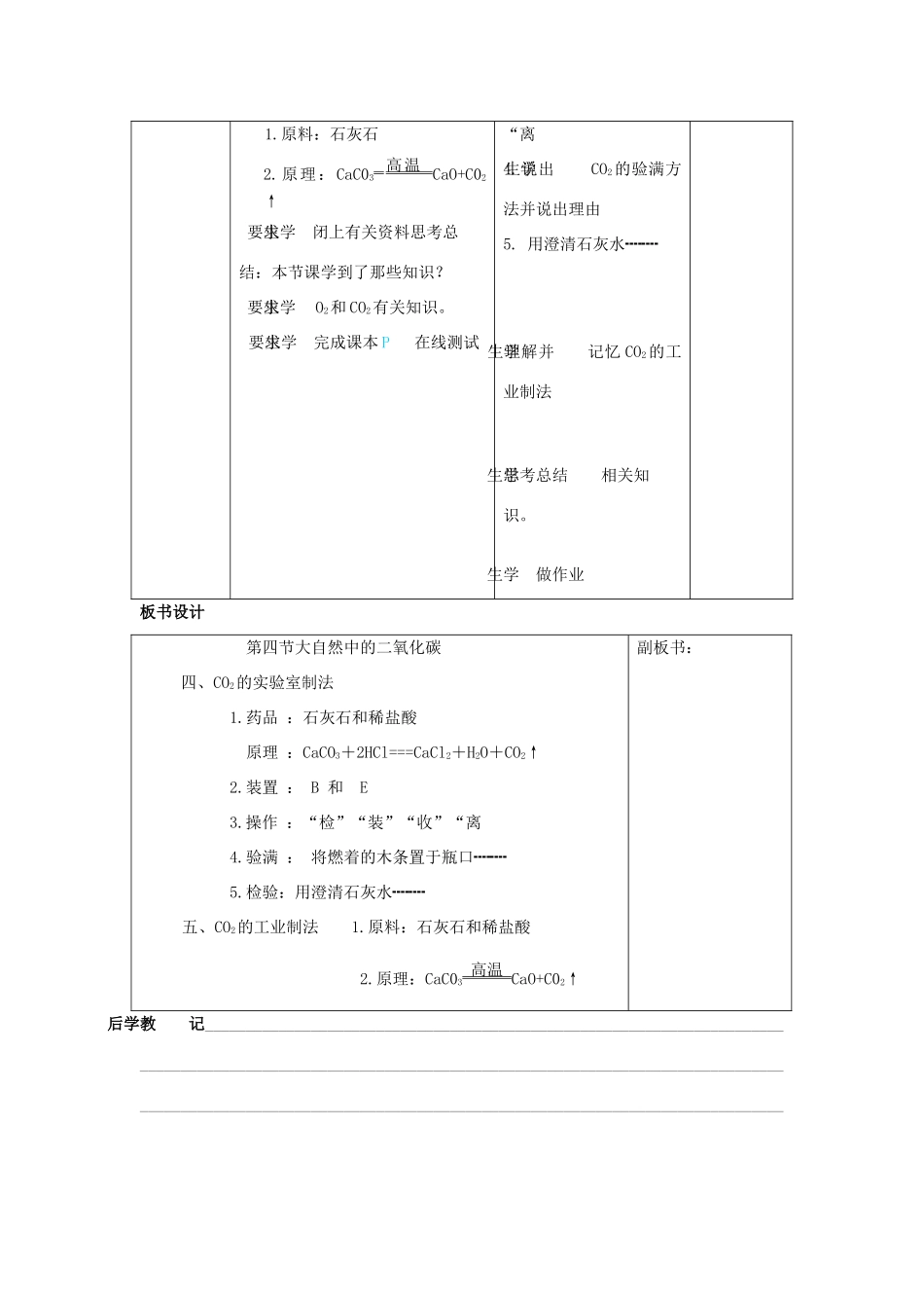 九年级化学 大自然中的二氧化碳教案 鲁教版_第3页
