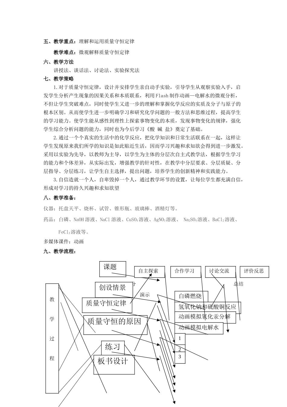九年级化学 第七章第一节 质量守恒定律教案北京课改实验版_第2页