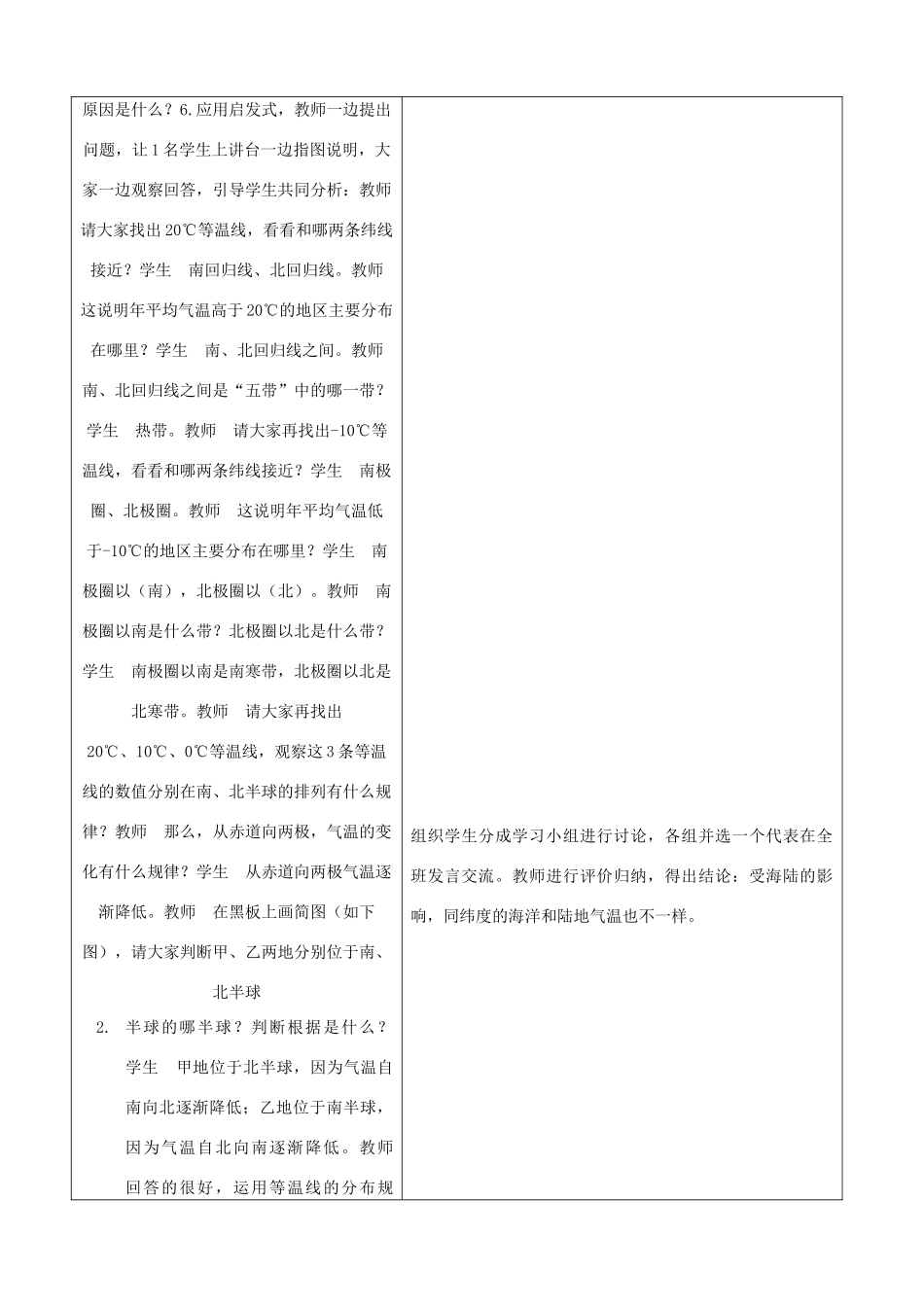 山东省郯城县2012年秋七年级地理上册《气温和气温的分布》教案2 新人教版_第3页