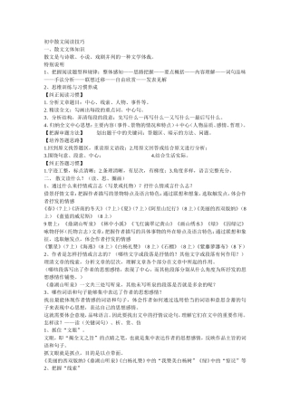 初中散文阅读技巧