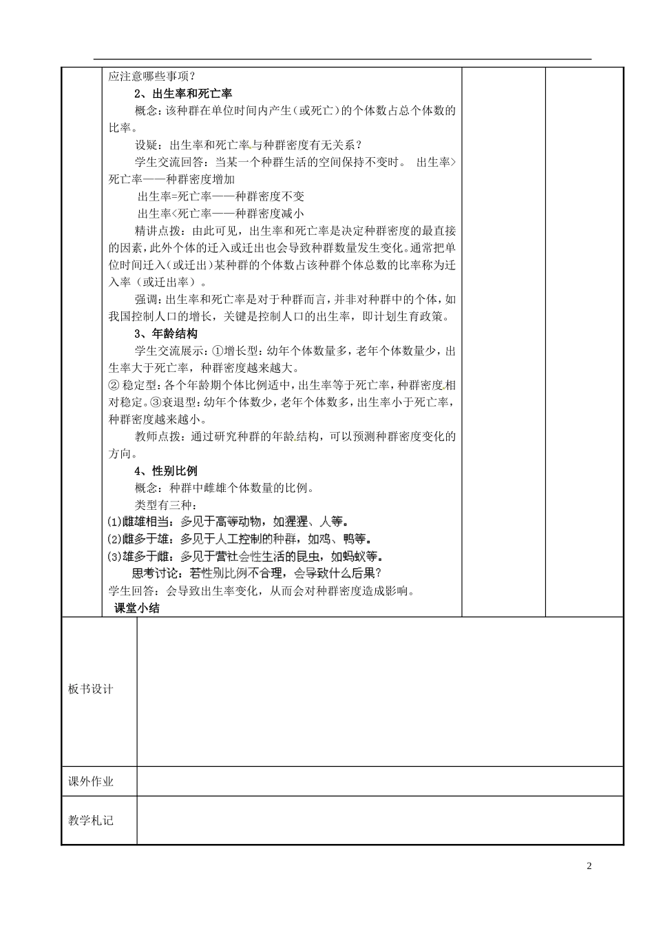 江苏省新沂市第二中学苏教版高中生物 第三章 第三节 生物群落的演替学案 苏教版必修3_第2页